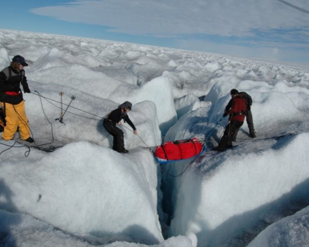 Snowkite expedition Greenland ice cap August 2007