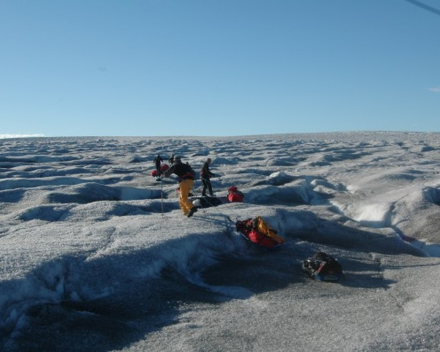 Snowkite expedition Greenland ice cap August 2007
